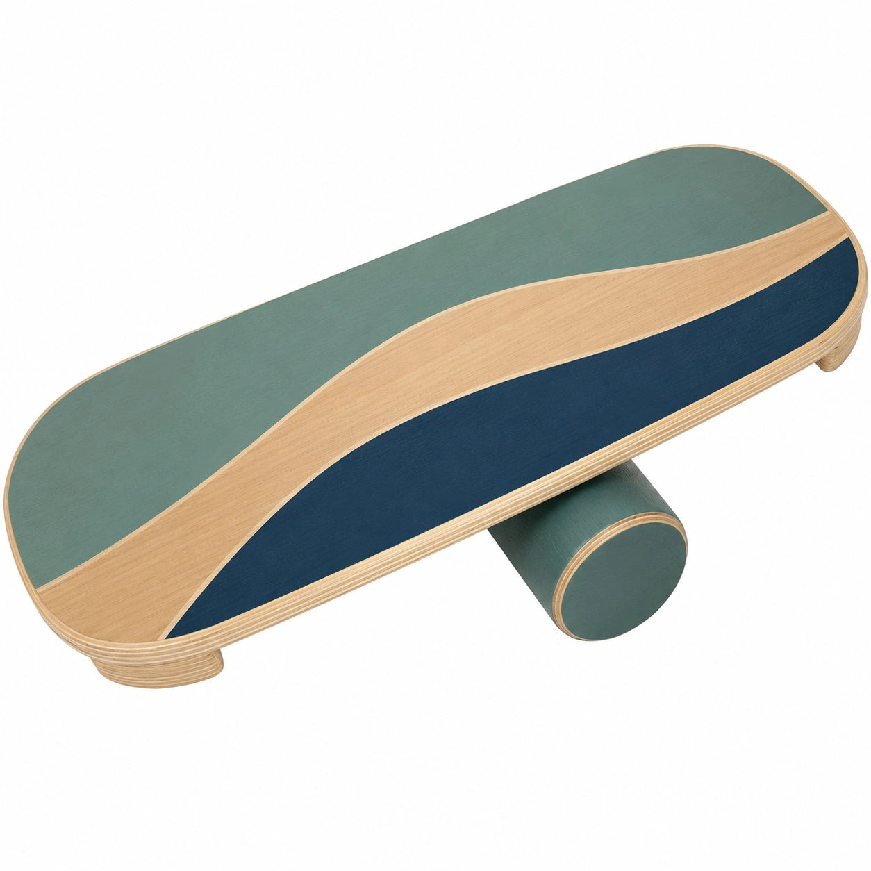 Balance Board Holz 80x30 cm Mehrfarbig für Gleichgewichtstraining