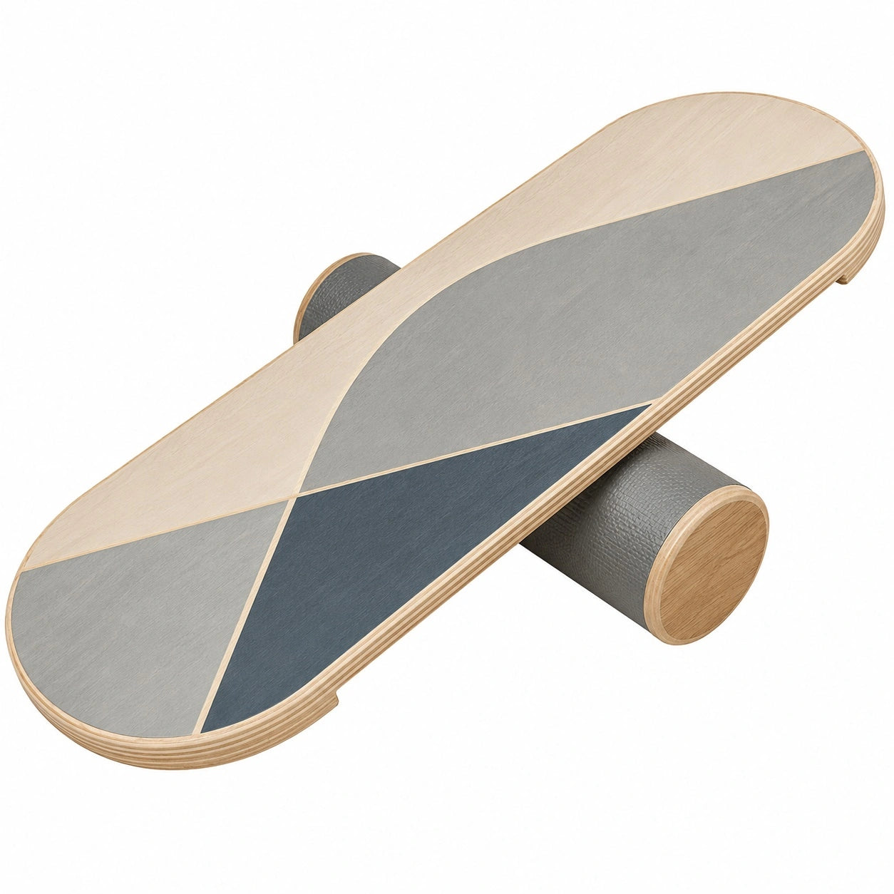 Balance Board Holz 75x30cm Grau/Blau