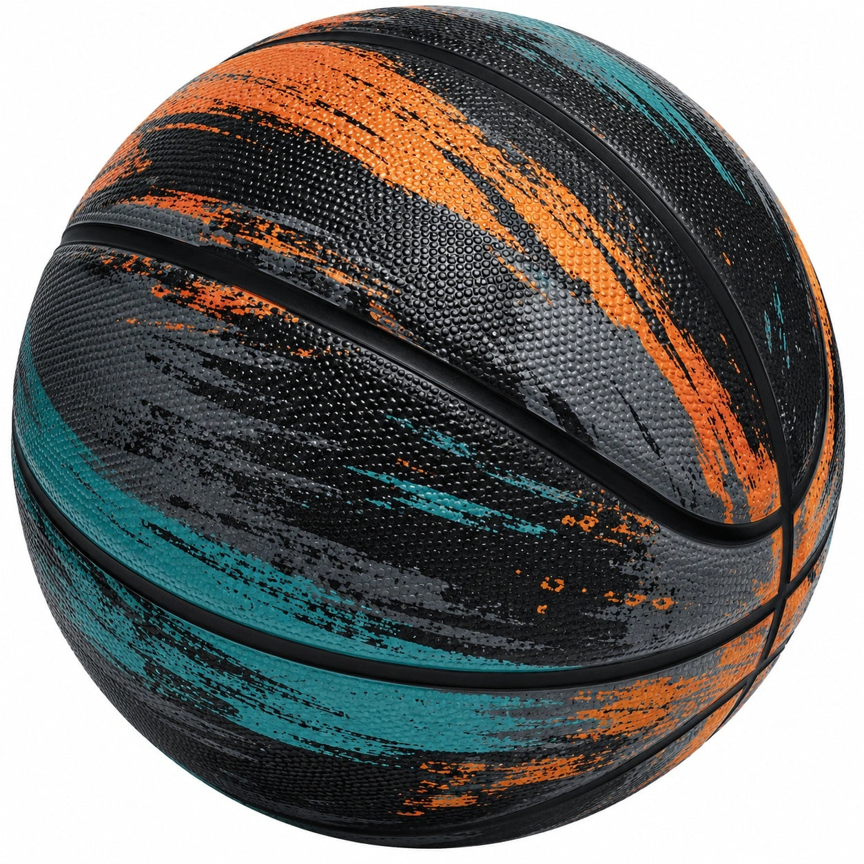 Basketball für Outdoor-Spiele, Schwarz/Orange/Blau