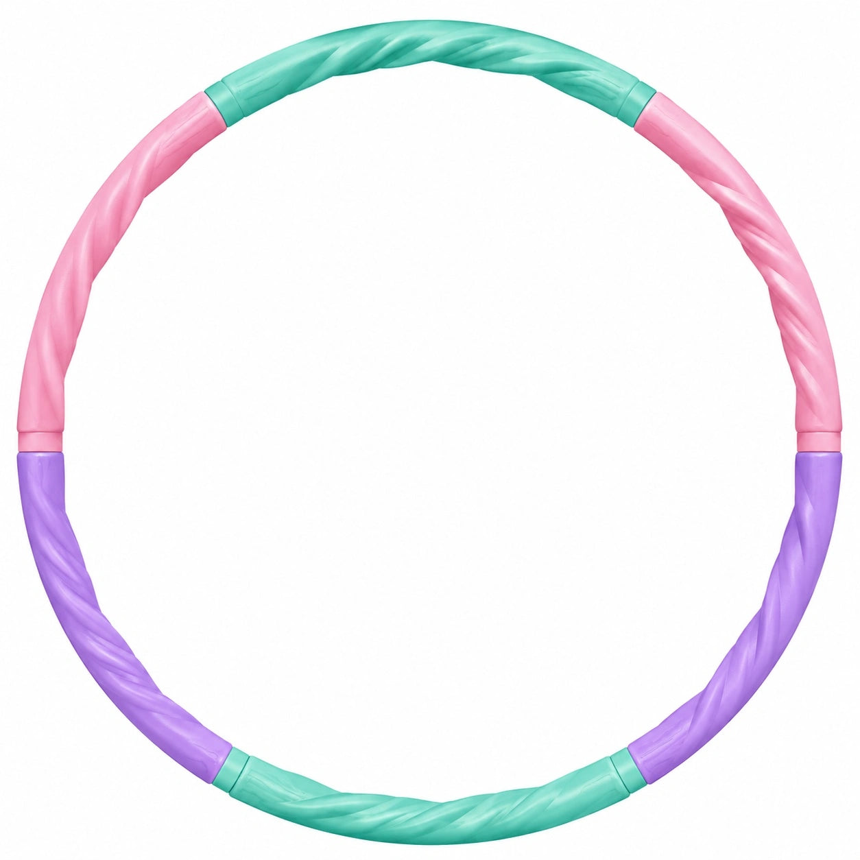 Abnehmbarer Hula Hoop Reifen 95 cm in Grün/Rosa/Lila