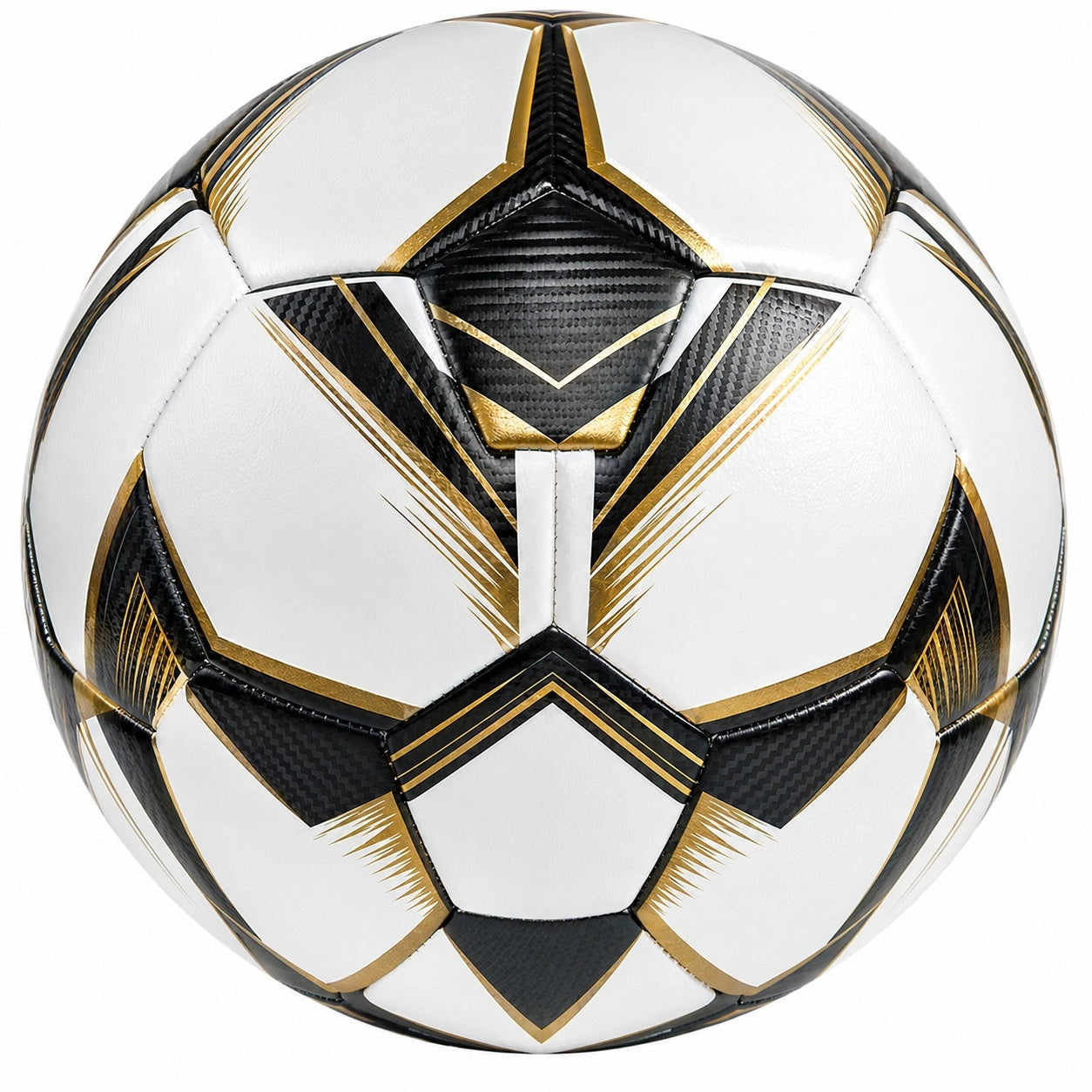 Fußball Trainingsball Weiß/Schwarz/Gold Größe 5