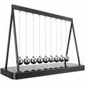 Newton-Pendel Schreibtischdekoration Silber Schwarz mit 9 Kugeln