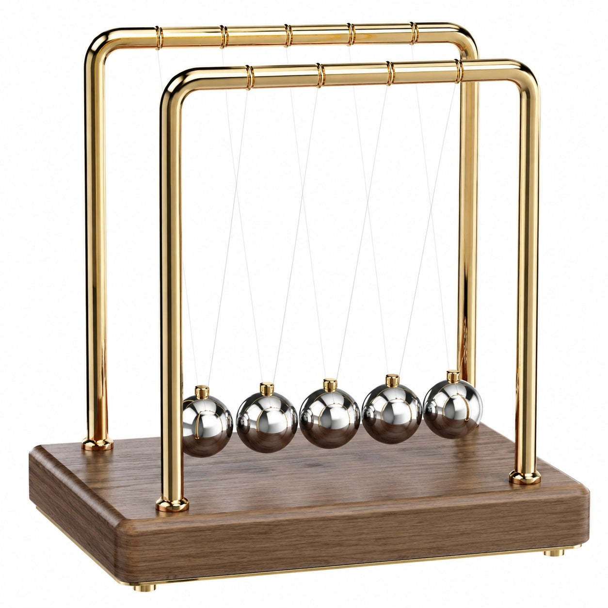 Newtons Pendelspiel Tischdekoration Holz Metall Gold