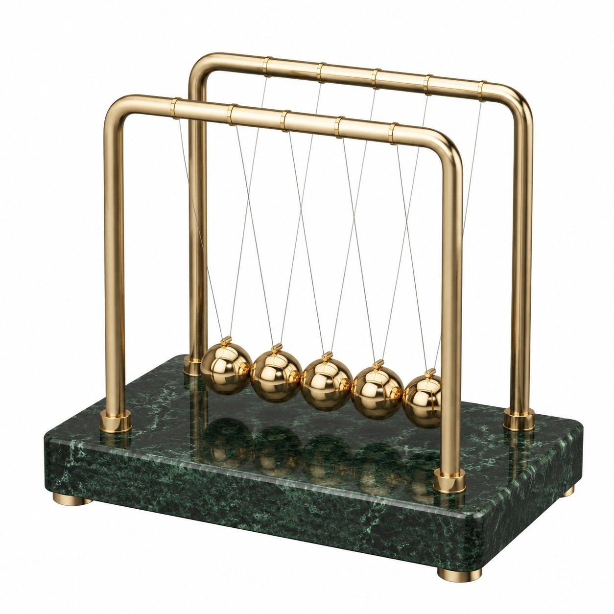 Newton Pendel Kugelspiel Gold Grün Marmor