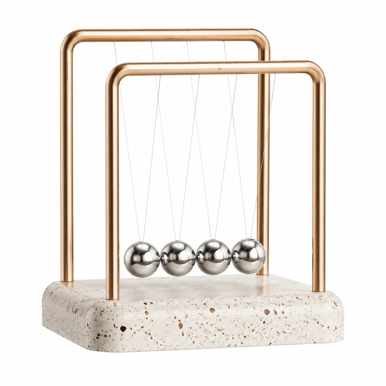 Newton Pendel Schreibtischdekoration - Edelstahl, Naturstein, Bronze