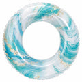Aufblasbarer Schwimmring mit blauem und goldenem Wirbelmuster